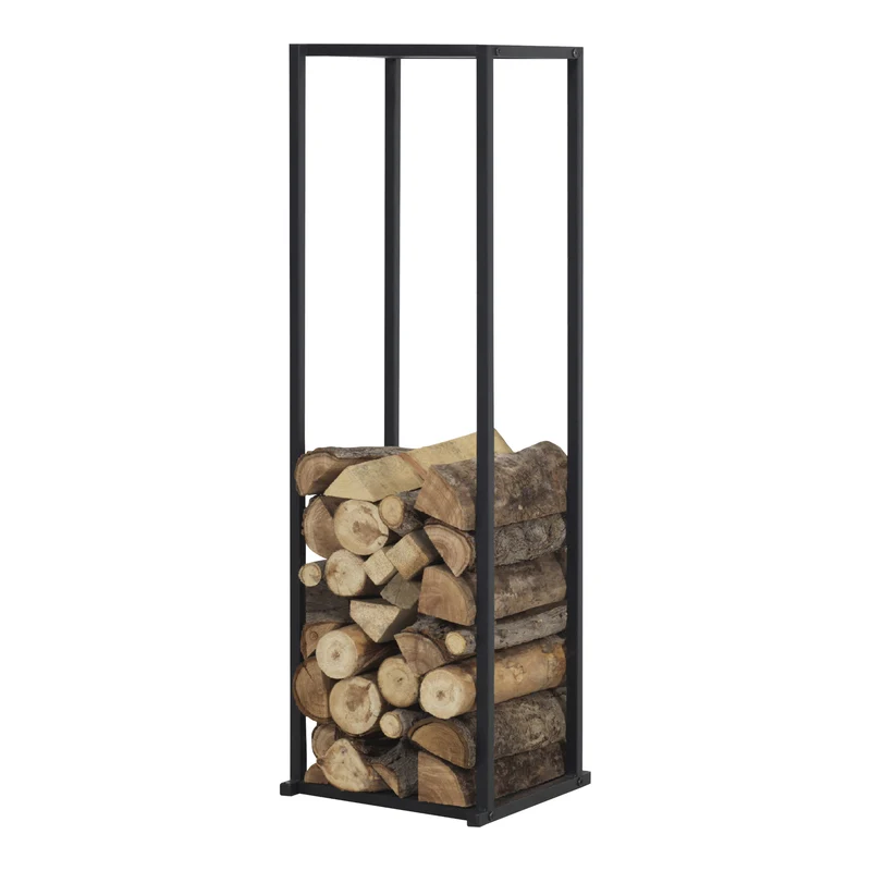 Kaminholzregal Tibro Stahl 35x35x120 cm Schwarz [en.casa]