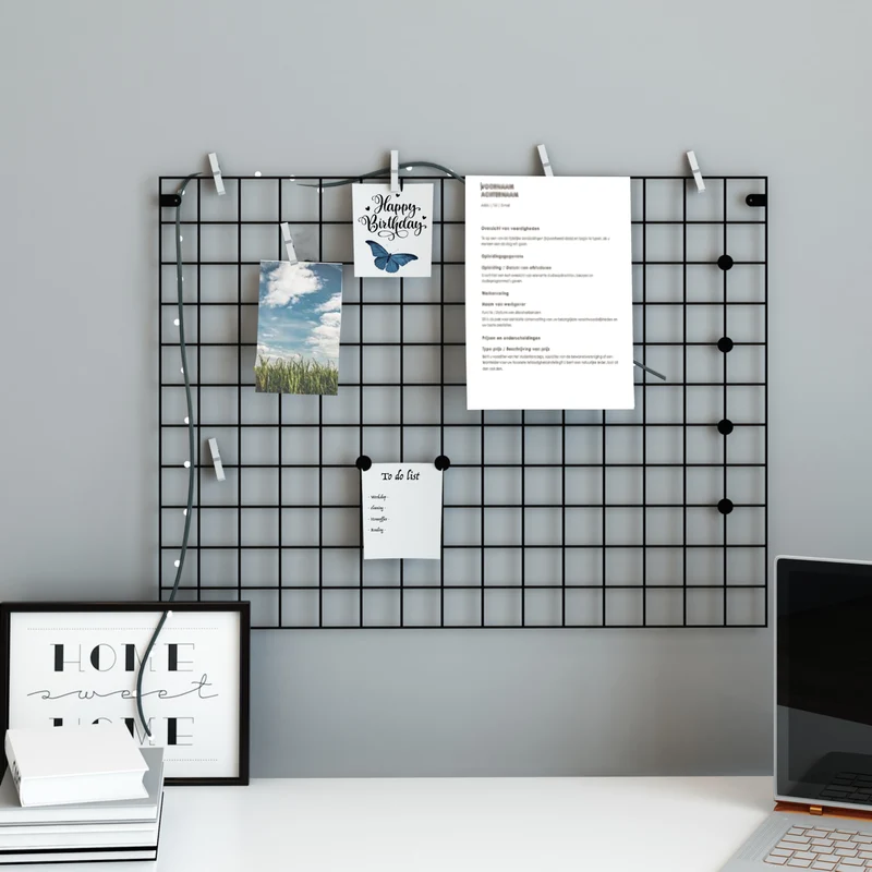 Wandgitter Sæby Metall 75 x 55 cm Schwarz [en.casa]