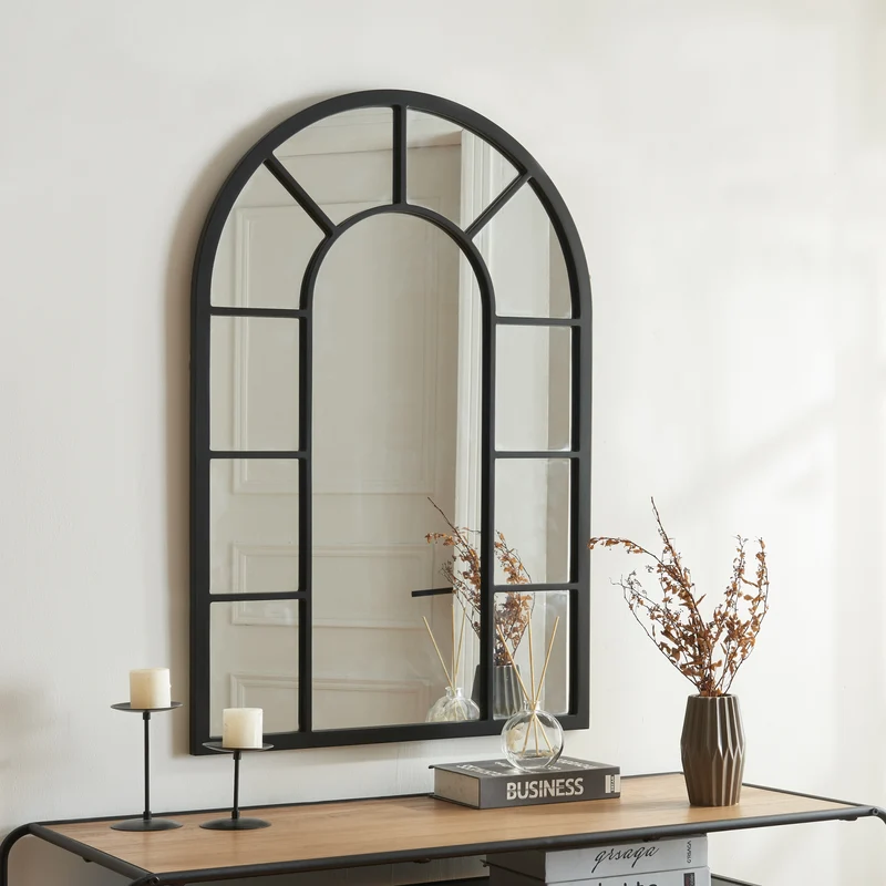 Wandspiegel Enonkoski 90x60 cm Schwarz [en.casa]