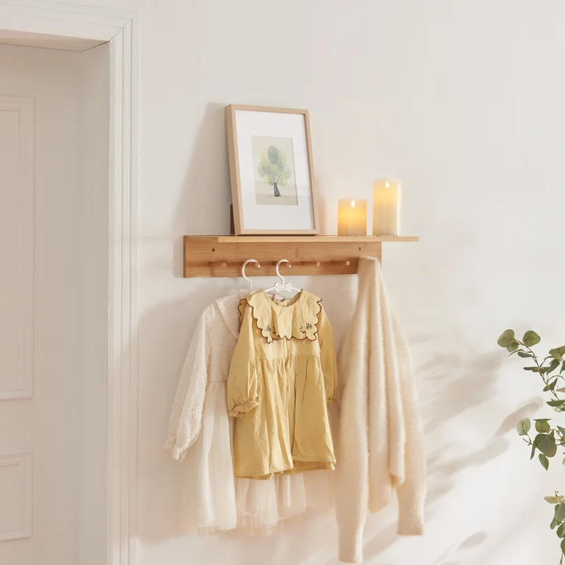 Wandgarderobe Fjord Bambus [en.casa]