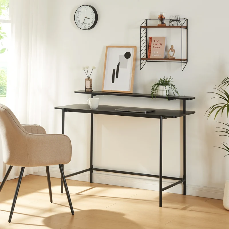 Schreibtisch Samnanger 120x55x88 cm Schwarz [en.casa]