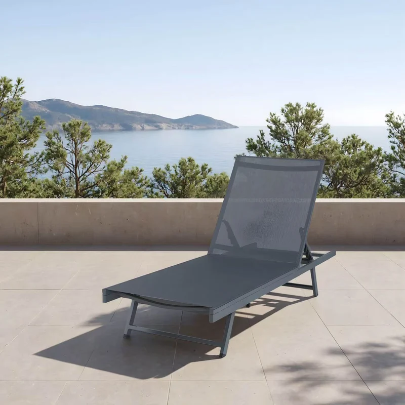 Sonnenliege Baragiano 197x64x30 cm Dunkelgrau [casa.pro]