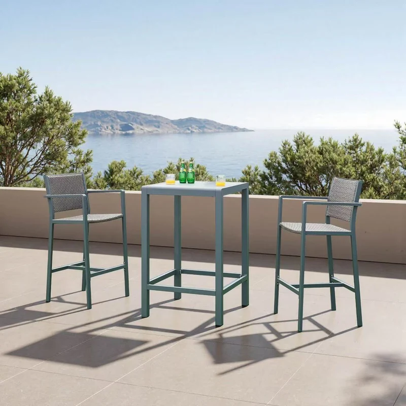 Bartischset Avise 3-tlg. Aluminium [casa.pro]