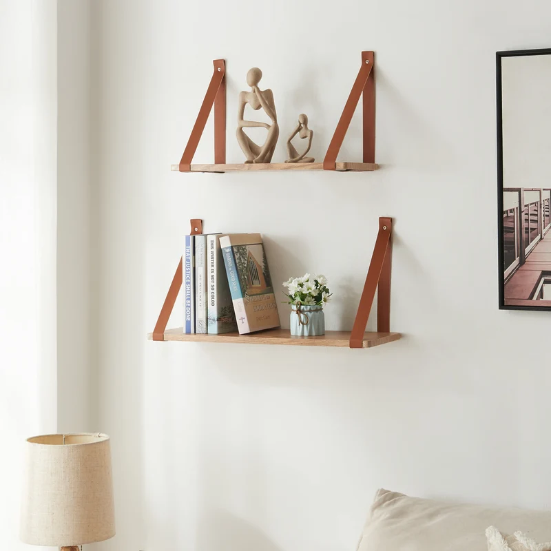 Wandregalset Utsira 48/60 x 20 x 30 cm 2-tlg. Eicheoptik/Braun [en.casa]