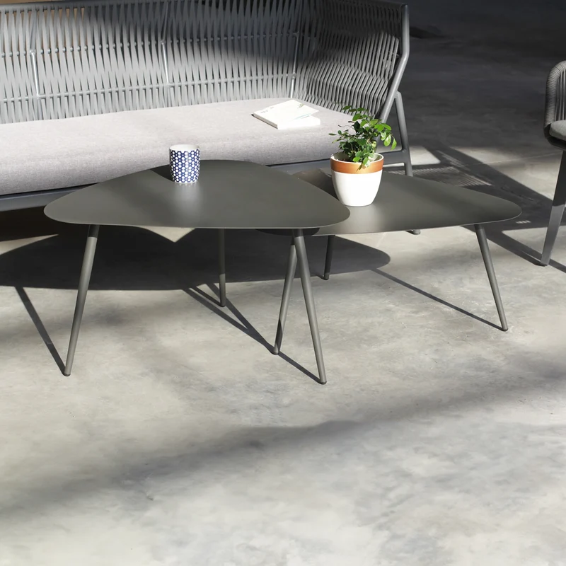 Satztisch 2-tlg. Aymavilles Stahl Anthrazit [casa.pro]