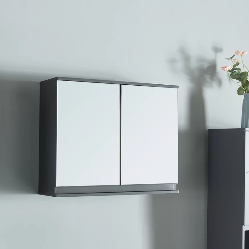 Spiegelschrank Overath 60x20x50 cm Grau [en.casa]