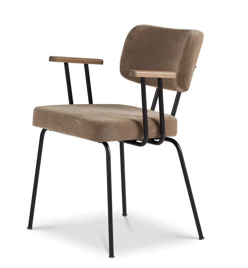 Stuhl Ted mit Armlehne Braun - Portofino