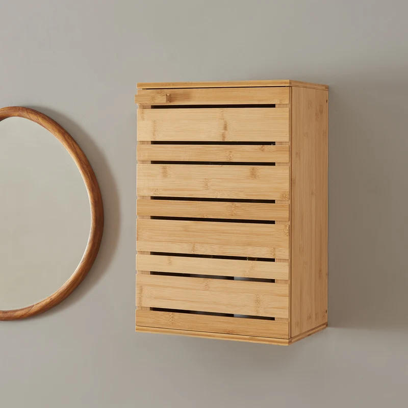 Hängeschrank Epind 50x33x20 cm Bambus Natur [en.casa]