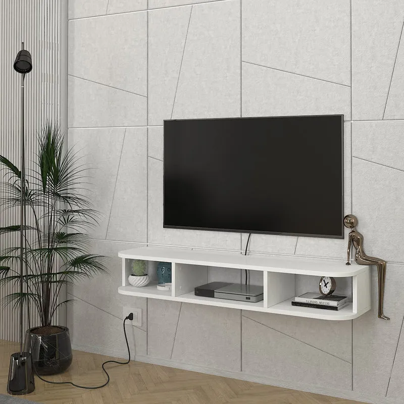 TV-Lowboard hängend Oundsvas 120x30x19 cm Weiß [en.casa]