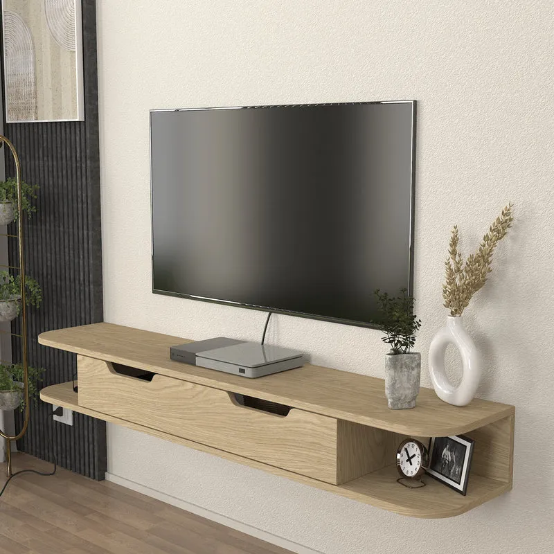 TV-Lowboard hängend Karjali 150x30x19 cm Eicheoptik [en.casa]