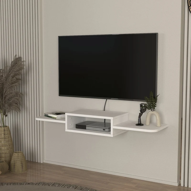TV-Lowboard hängend Tar 115x30x16 cm Weiß [en.casa]