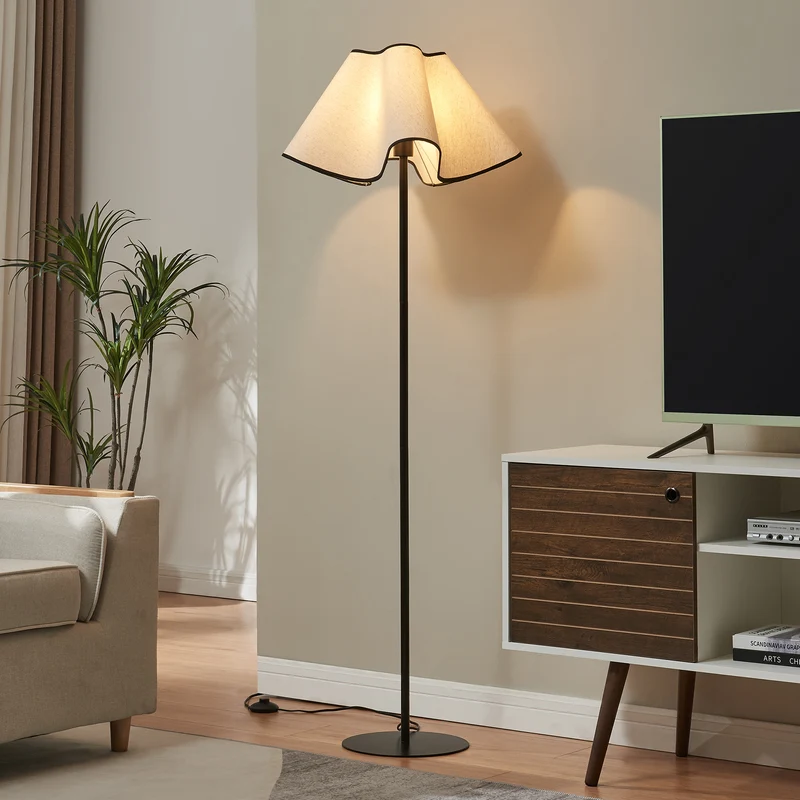 Stehleuchte Ashton 153cm Schwarz/Weiß [lux.pro]