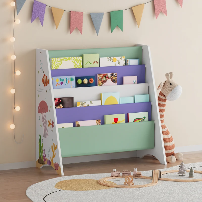 Kinderregal Hornnes 60x62x28 cm Aqua Dream Motiv [en.casa]