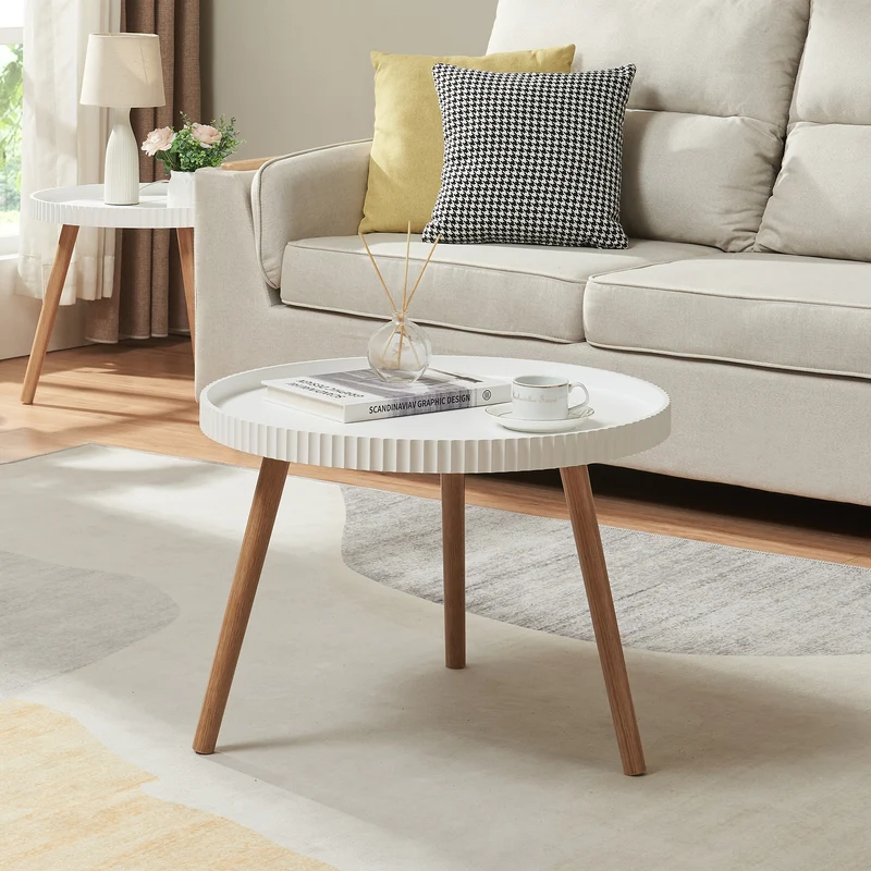 Couchtisch Bongard Ø60x45 cm Weiß [en.casa]