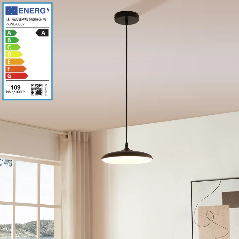 Hängeleuchte Oupilu mit integrierten LEDs Metall 120x25x25 cm Schwarz/Weiß [lux.pro]