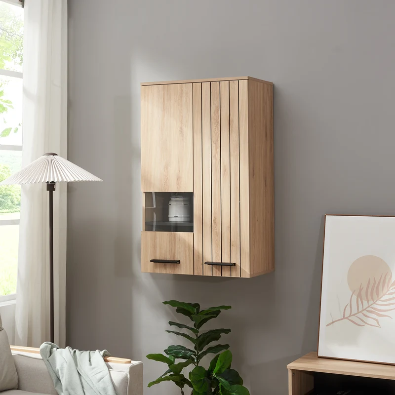 Hängeschrank Noppen 98x60x38 cm Eicheoptik [en.casa]