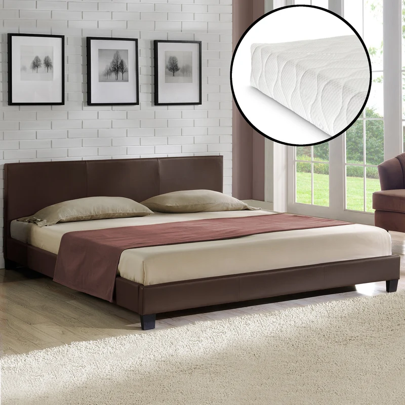 Kunstlederbett mit Matratze Kunstlederbezug Corium