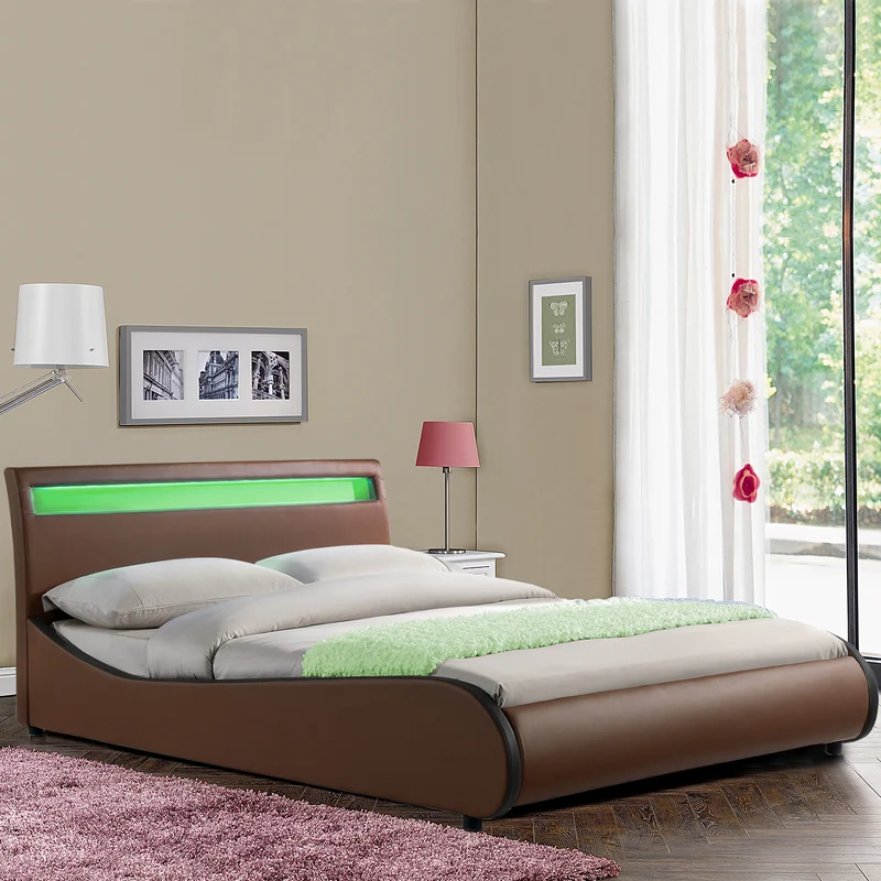 LED Polsterbett Valencia in versch. Farben und Größen [Corium]