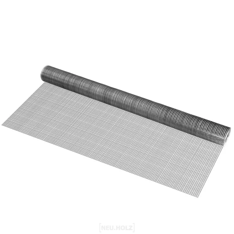 Maschendrahtzaun 1x5 m/Rolle Stahl verzinkt Grau pro.tec