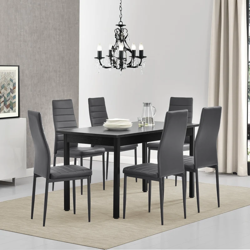 Essgruppe Bjerkvik (Set, 7-tlg) 140x60 cm in versch. Farben [en.casa]