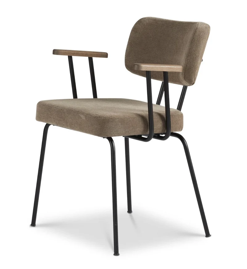 Stuhl Ted mit Armlehne Braun - Portofino