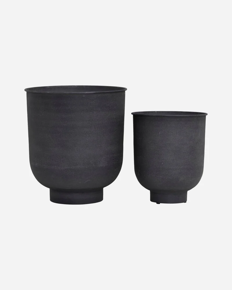 Blumentopf Vig, grau, Set von 2