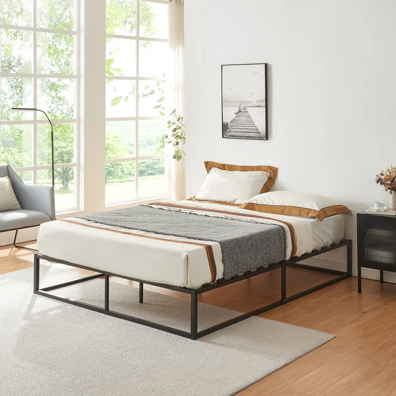 Metallbett Kreta Schwarz in versch. Größen [en.casa]