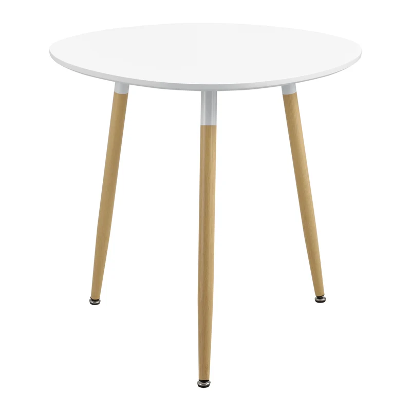 Esstisch Hessen 80x80x74 cm Weiß Matt in quadratisch und rund en.casa