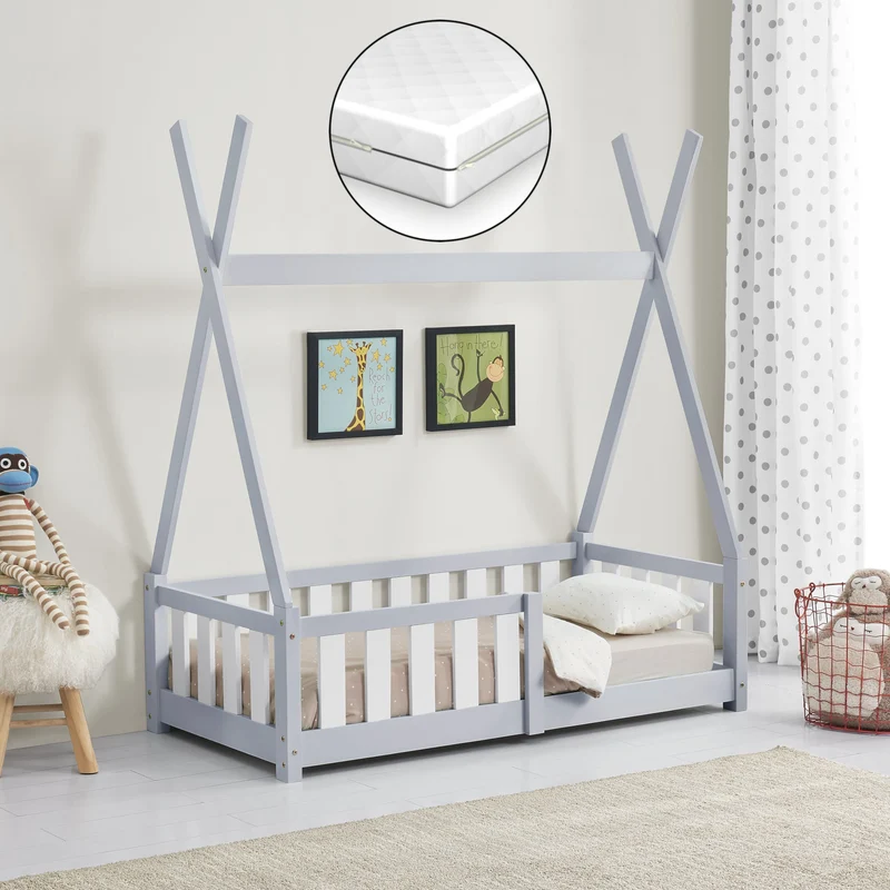 Kinderbett Helsingborg mit Matratze 70x140 cm [en.casa]