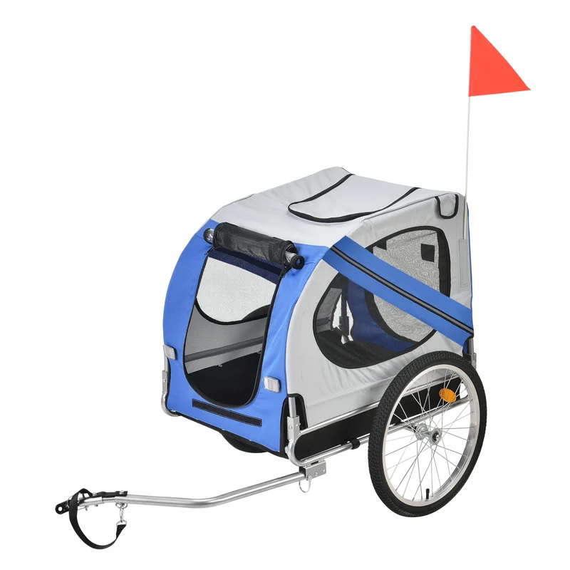 Fahrradanhänger Max. 26 kg Hunde Transport Wetterfest Gelb/Blau pro.tec