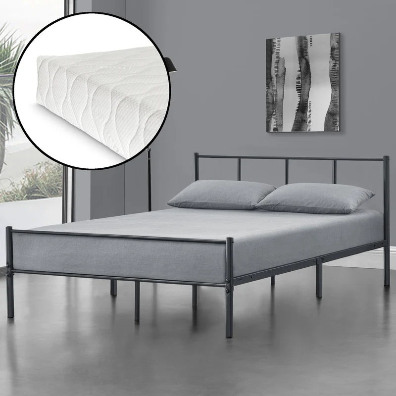 Metallbett Laos mit Kaltschaummatratze in versch. Farben und Größen en.casa