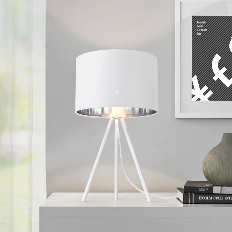 Tischleuchte Metz Max 40W mit Stoffschirm und Metallfüßen lux.pro