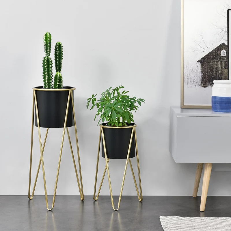 Blumenständer Hedera 2-tlg. mit Pflanztopf in verschiedenen Farben en.casa