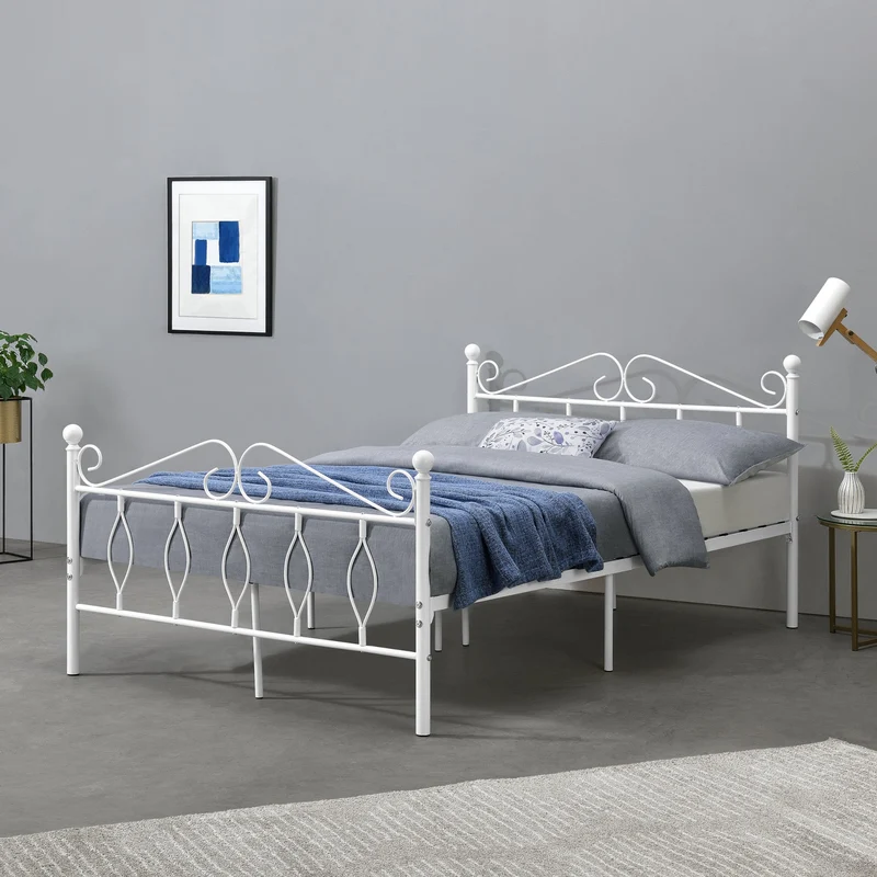 Metallbett Apolda bis 300kg versch. Größen Weiß [en.casa]