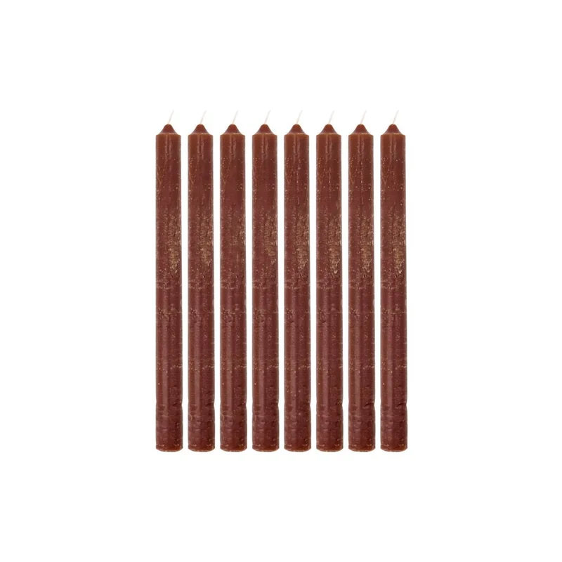 8er Stabkerzen, Rustic Wax Cognac
