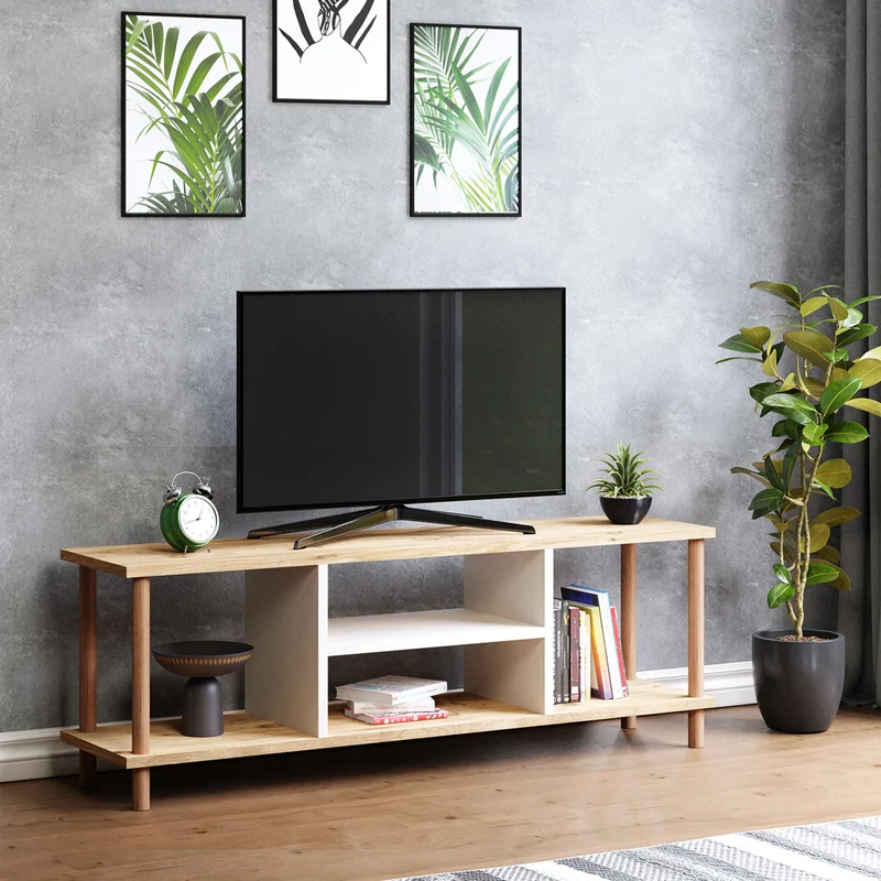 Fernsehtisch Ærøskøbing mit 2 Ablagefächern 43x120x29 cm versch. Farben [en.casa]