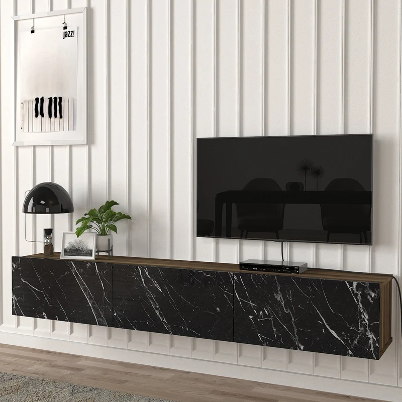 Fernsehschrank Vihti 180x31x29,5cm in versch. Farben [en.casa]