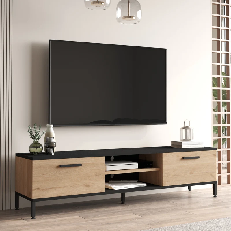 Fernsehtisch Lempäälä mit 2 Ablagefächern 160 x 35 x 39 cm in versch. Farben [en.casa]