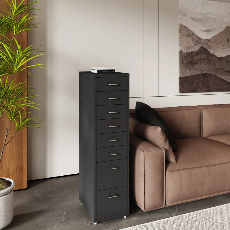Rollcontainer Kökar mit 8 Schubladen 109x28x41 cm [en.casa]