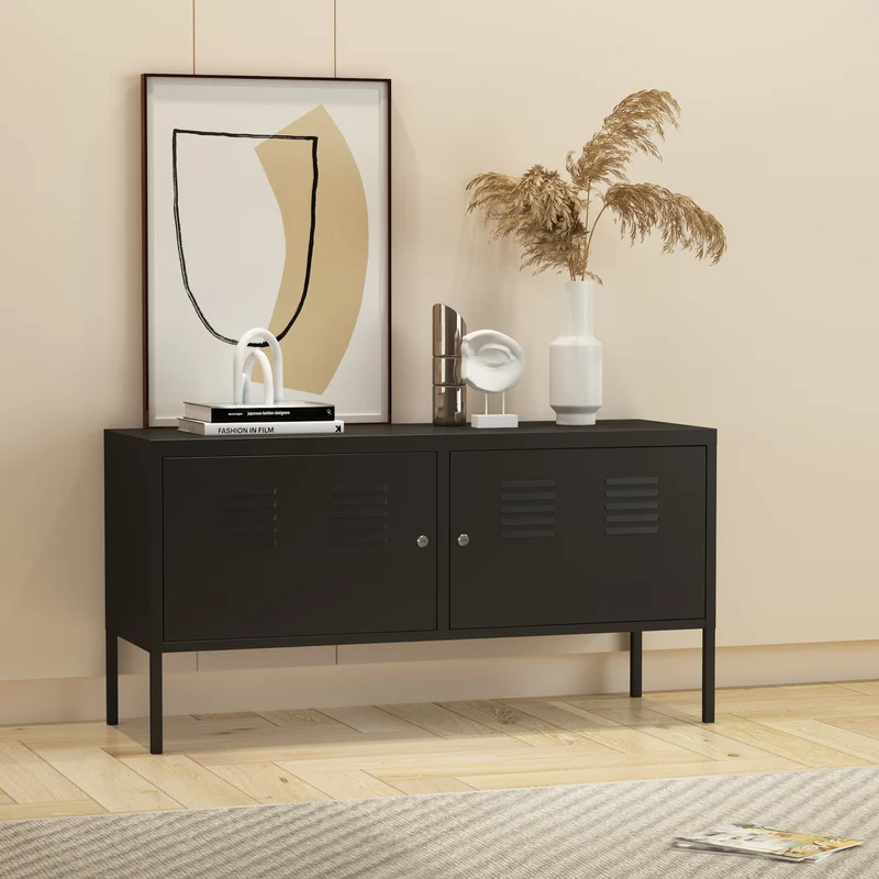 Sideboard Pyhtää 118x40x60cm Stahl [en.casa]