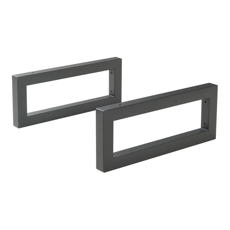 Wandkonsole 2er Set Hawangen Stahl Schwarz [en.casa]