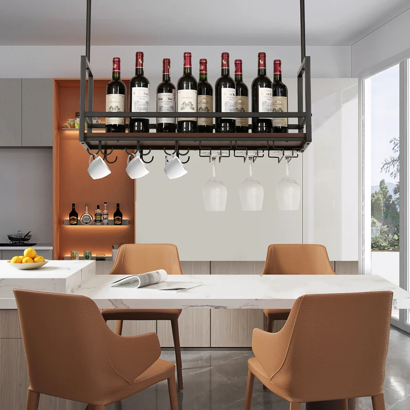 Weinregal mit Glashalterung Borejle [en.casa]