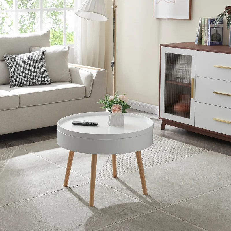 Couchtisch Bongard Weiß Ø60x45 cm [en.casa]