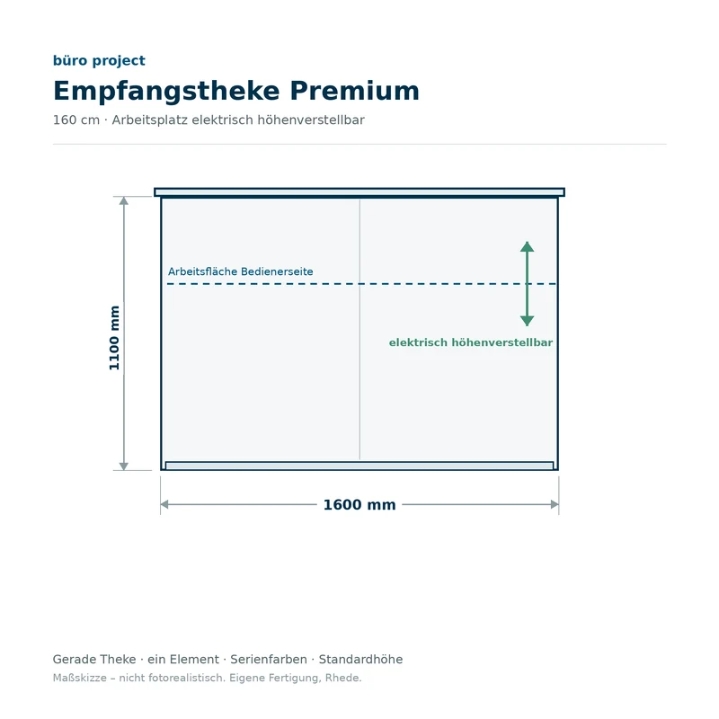 Empfangstheke gerade – Empfangstresen für Büro, Praxis und Verwaltung