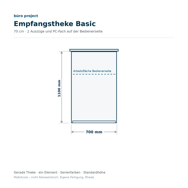 Empfangstheke gerade – Empfangstresen für Büro, Praxis und Verwaltung