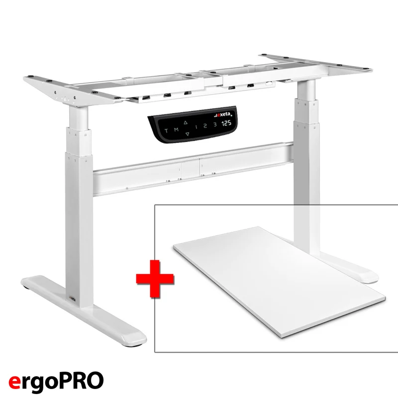 Spar-Bundle ergoPRO weiss + Tischplatte weiss 150x75x2,5cm