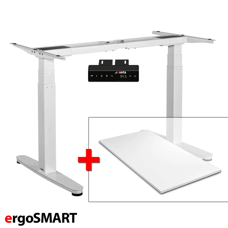 Spar-Bundle ergoSMART weiss + Tischplatte weiss 120x75x2,5cm