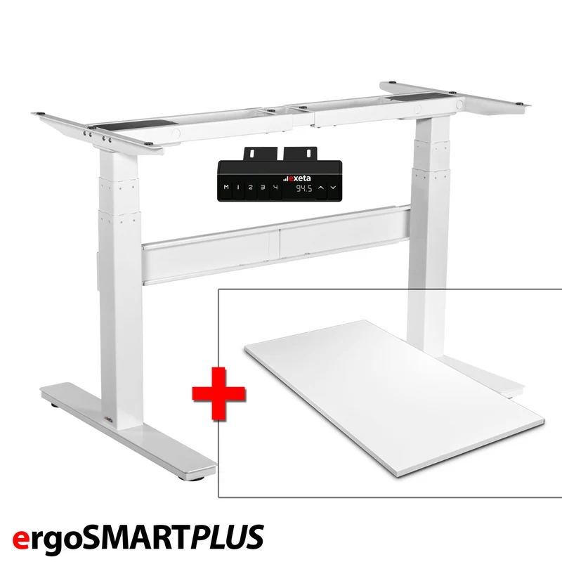 Spar-Bundle ergoSMARTPLUS weiss + Tischplatte weiss 120x75x2,5cm