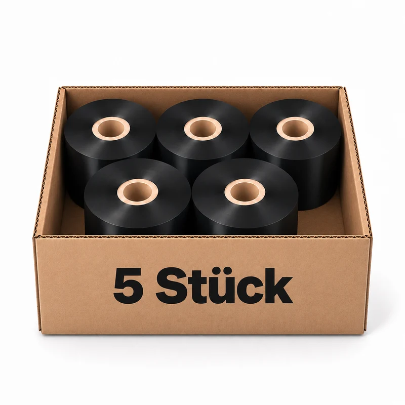 Thermotransfer Wachsfarbband 5 Rollen 154mm x 800m K:25,4mm AW
