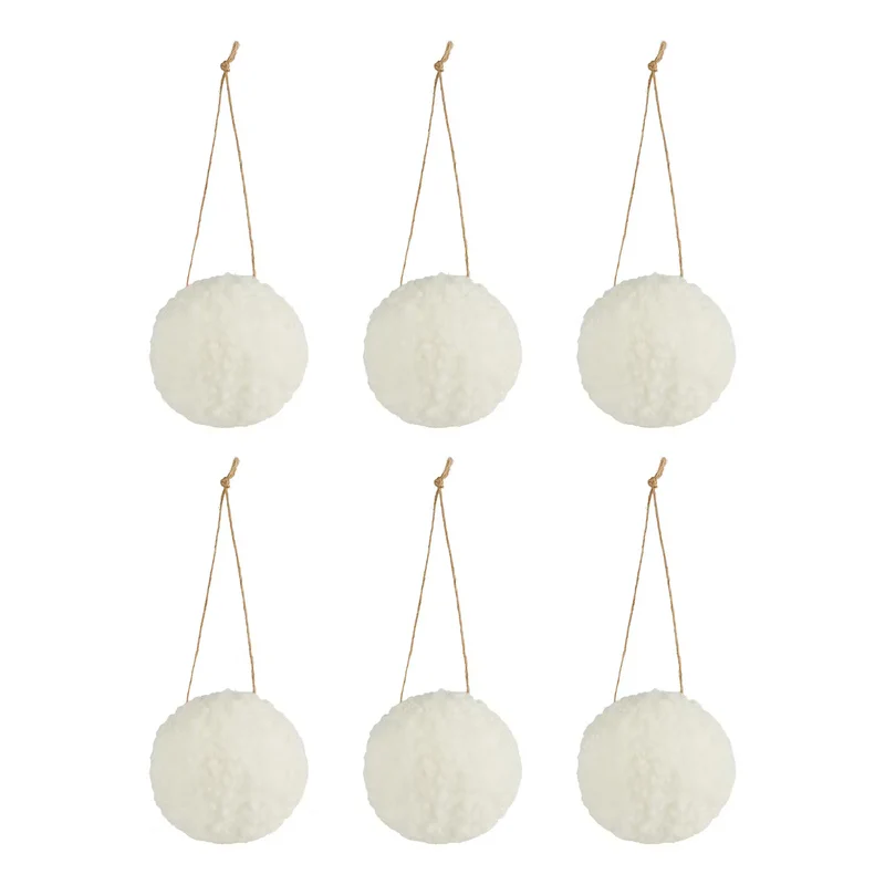 HANG ON Weihnachtskugel Plüsch 6er-Set